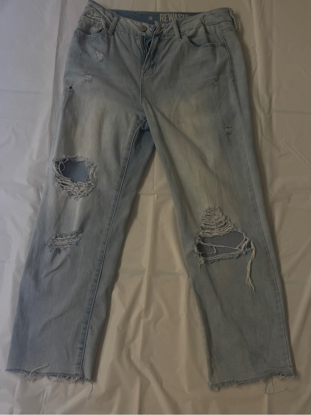 Rewash Light Blue Distressed Boyfriend Jeans